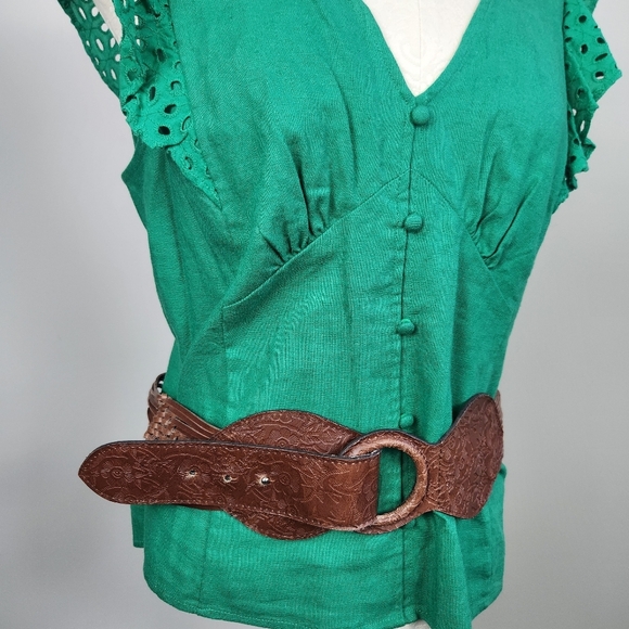 Vegan Leather Y2K Chunky Woven Belt Size L 2000s - Picture 1 of 12